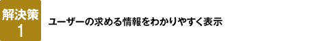 【解決策1】ユーザーの求める情報をわかりやすく表示