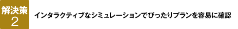 【解決策2】インタラクティブなシミュレーションでぴったりプランを容易に確認