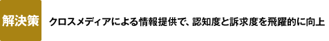 【解決策】クロスメディアによる情報提供で、認知度と訴求度を飛躍的に向上